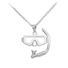 Load image into Gallery viewer, Scuba Diving and Snorkel Mask Pendant in Sterling Silver