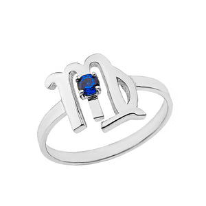 Zodiac Rings with Birthstones for Women in Sterling Silver